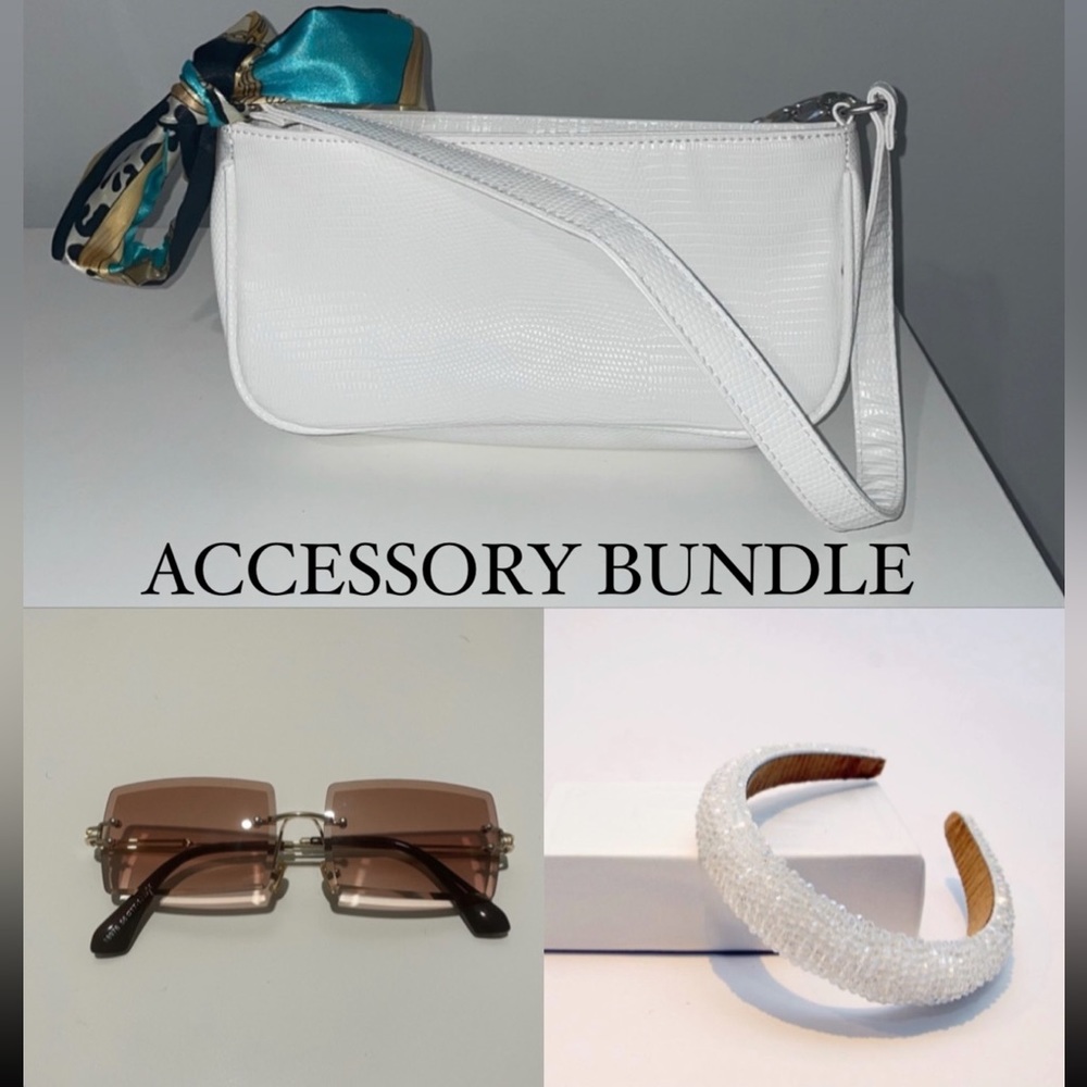 Y2K ACCESSORY BUNDLE - HANDBAG/PURSE, SUNGLASSES, & HEADBAND